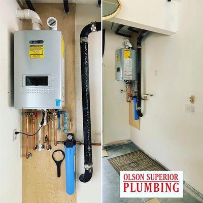 Noritz Tankless Water Heater Installation with Water Filter & Circulation Pump. Cypress, CA.