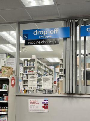 With online pre-scheduled vac appointment, check-in at Pharmacy window in back