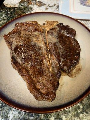 My absolutely amazing porterhouse! Don't forget the Cartwright's steak seasoning for the finishing touch to your perfect steak experience.