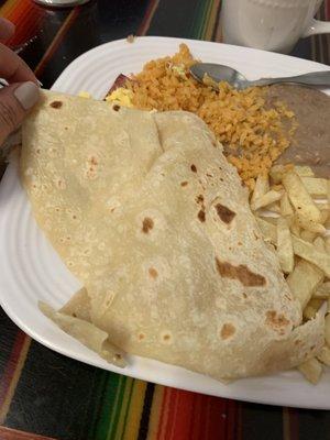 Homemade flour tortillas