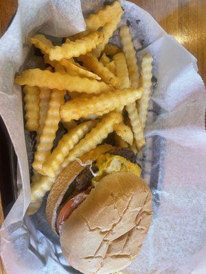 Cheeseburger and fries