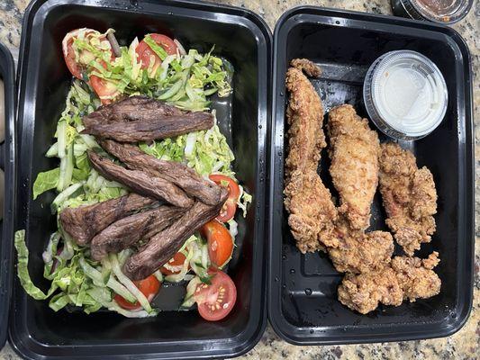 Korean fired tenders and salad again