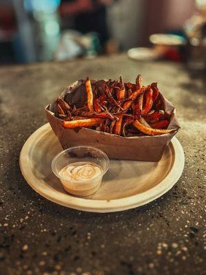 Salt Brined Frites with Smothern Sauce