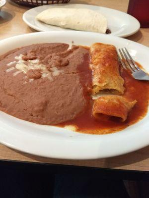 Enchilada with beans .....you only get one