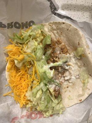 Chicken soft taco