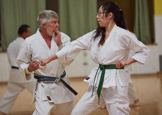 Karate sparring at West Los Angeles Karate