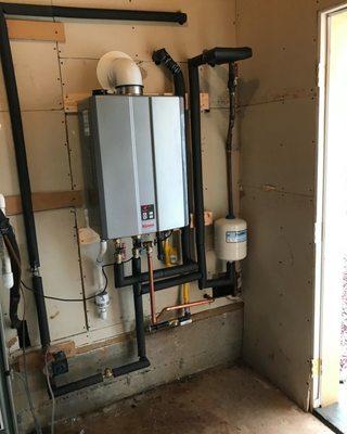 Tankless water heater installation