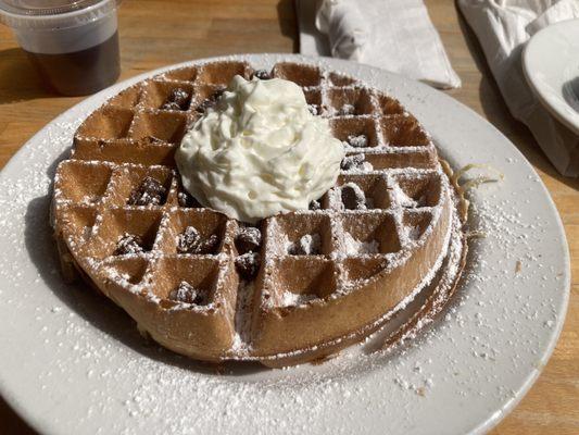 Chocolate chip Belgium waffle