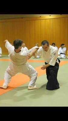 Chida Sensei demonstrating Hanmi Handachi Ryote Mochi Shihonage