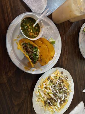 Birria tacos and asada fries