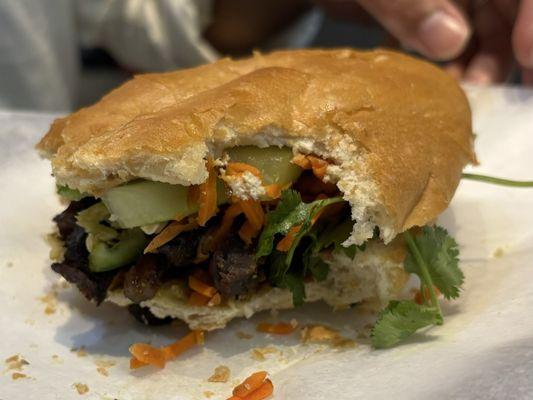 Banh Mi Sandwich with beef rib