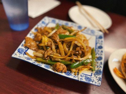 quick-fried mutton slices/beef with scallion @lesminaddio