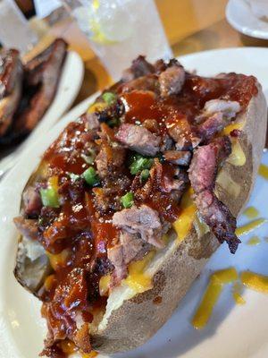 Loaded Bar-B-Q Baker with brisket.