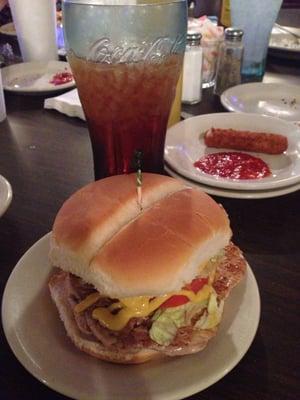 Locally owned Family restaurant too!This is a Grilled Tenderloin sandwich & mozzarella sticks!