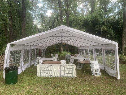 20 x 40 Tent with Tables, chairs & sidewalls