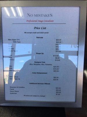 Price & Service List