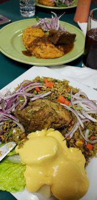 Arroz con Pollo with Huancaína on the side. Extra $2