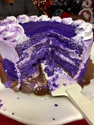 Inside peek of this delicious Ube Cake