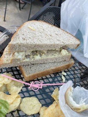 Egg and Potato Salad Sandwich