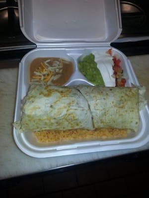 Burrito?  Inside is only cheese and grilled chicken.