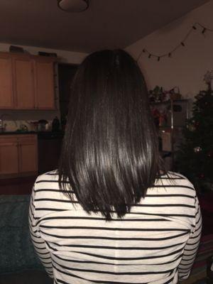 My jagged awkward uneven haircut.