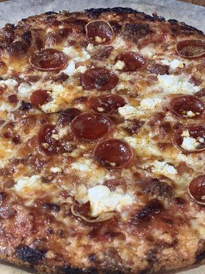 Pepperoni and feta crispy mhmhmhmhm