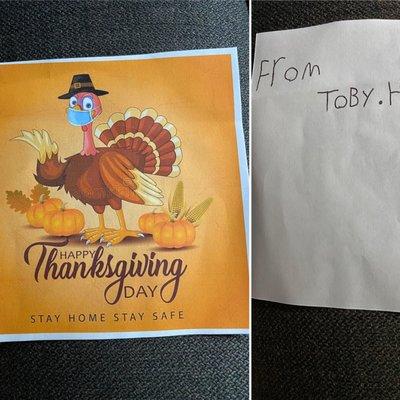 Thanksgiving note