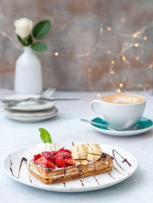 Strawberry Banana Nutella Waffle