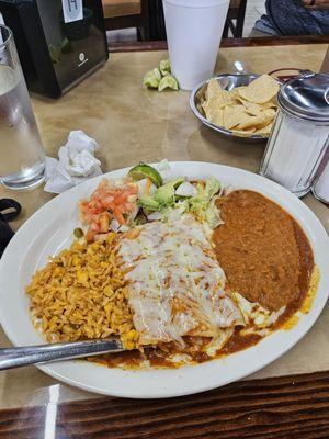 Cheese enchilada plate