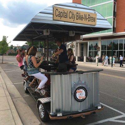 Known as the Brewer cycles is a Pedal hopper that takes you on bar crawls but can also take you anywhere you want!