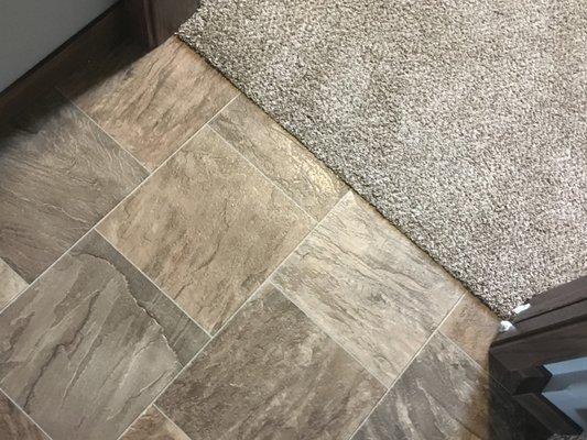 Bathroom flooring and bedroom carpet