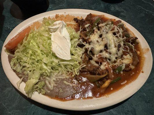 Steak Fajitas Rancheras Plate