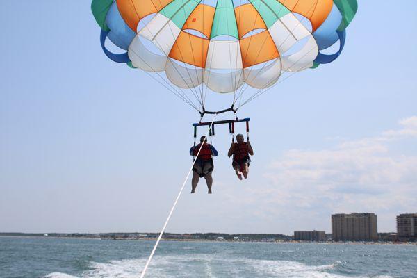 Flying above the ocean