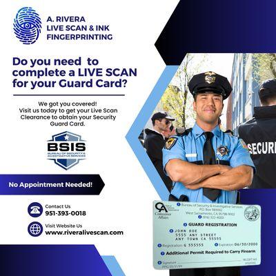 SECURITY GUARD CARD LIVE SCAN