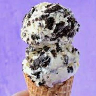 Cookies and cream with waffle cone.