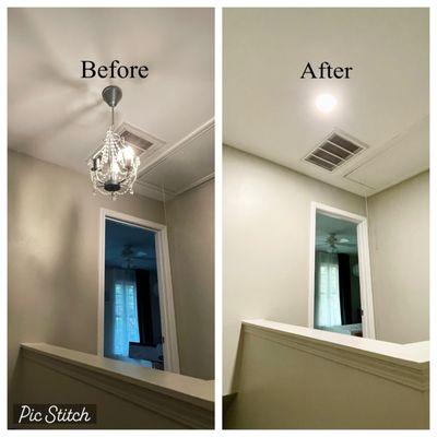 Light fixture to recessed lighting conversion