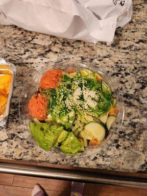 Spicy tuna and salmon poke bowl (make your own)