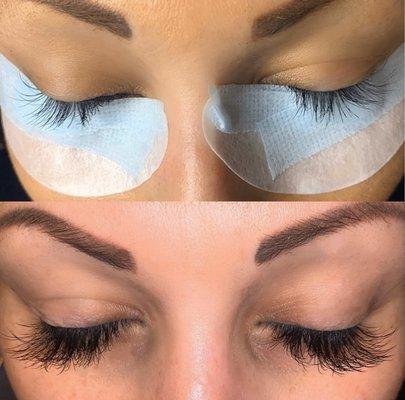 Eyelash extensions before & after!