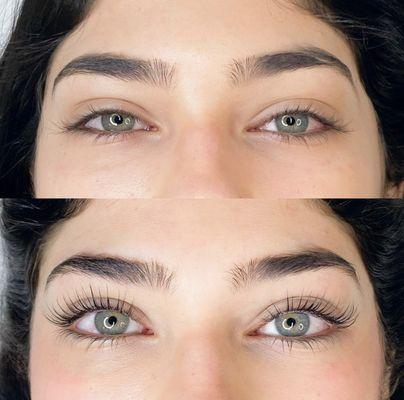 Keratin Lash before and after