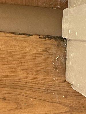 Dirt in the corner of the floor