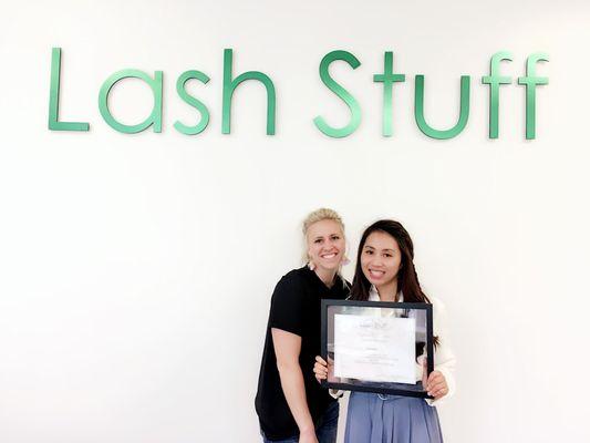 certificate from Lash Stuff