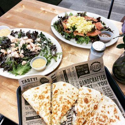 Quesadilla and salads!