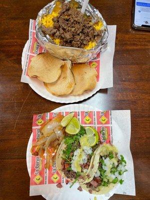 Papa Asada Especial & Tacos Mixtos