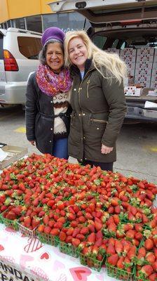 Johndale's strawberries! Heather and me! The best!