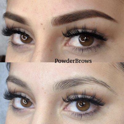 Before and After of Happy Client with PMU Ombre brow