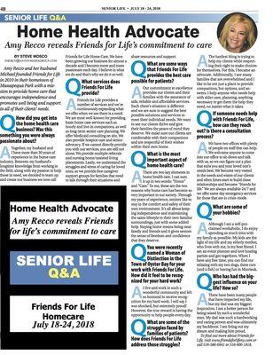 Senior Life Q&A feature on Amy Recco and her love and dedication to Homecare