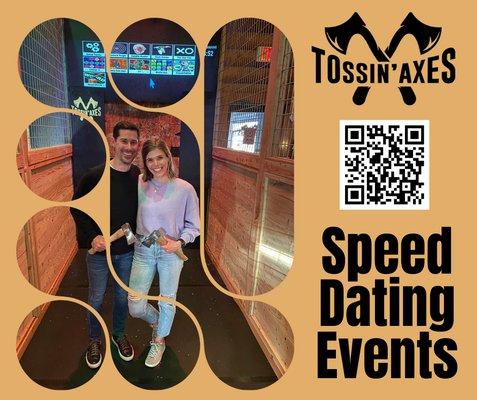 Speed Dating at Tossin' Axes Delta Room--the quiet private event space downstairs .