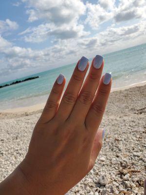 Katherine did an awesome job matching my nails to the beautiful Key West Ocean