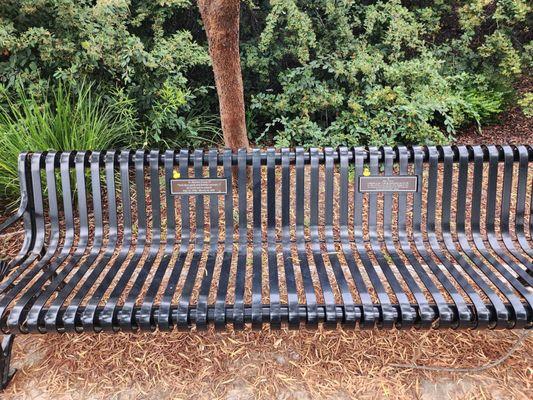 Little rubber ducks in the bench