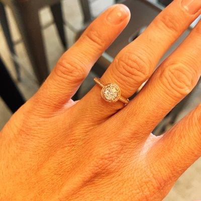 Custom hand-crafted engagement ring